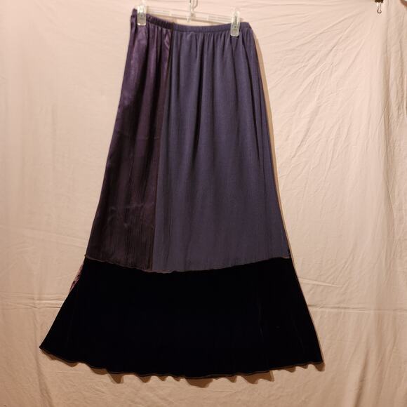 Vintage 1990s Sz S Velvet Burnout Dark Romantic Phoebe Buffay Top & Skirt Set - Picture 5 of 16